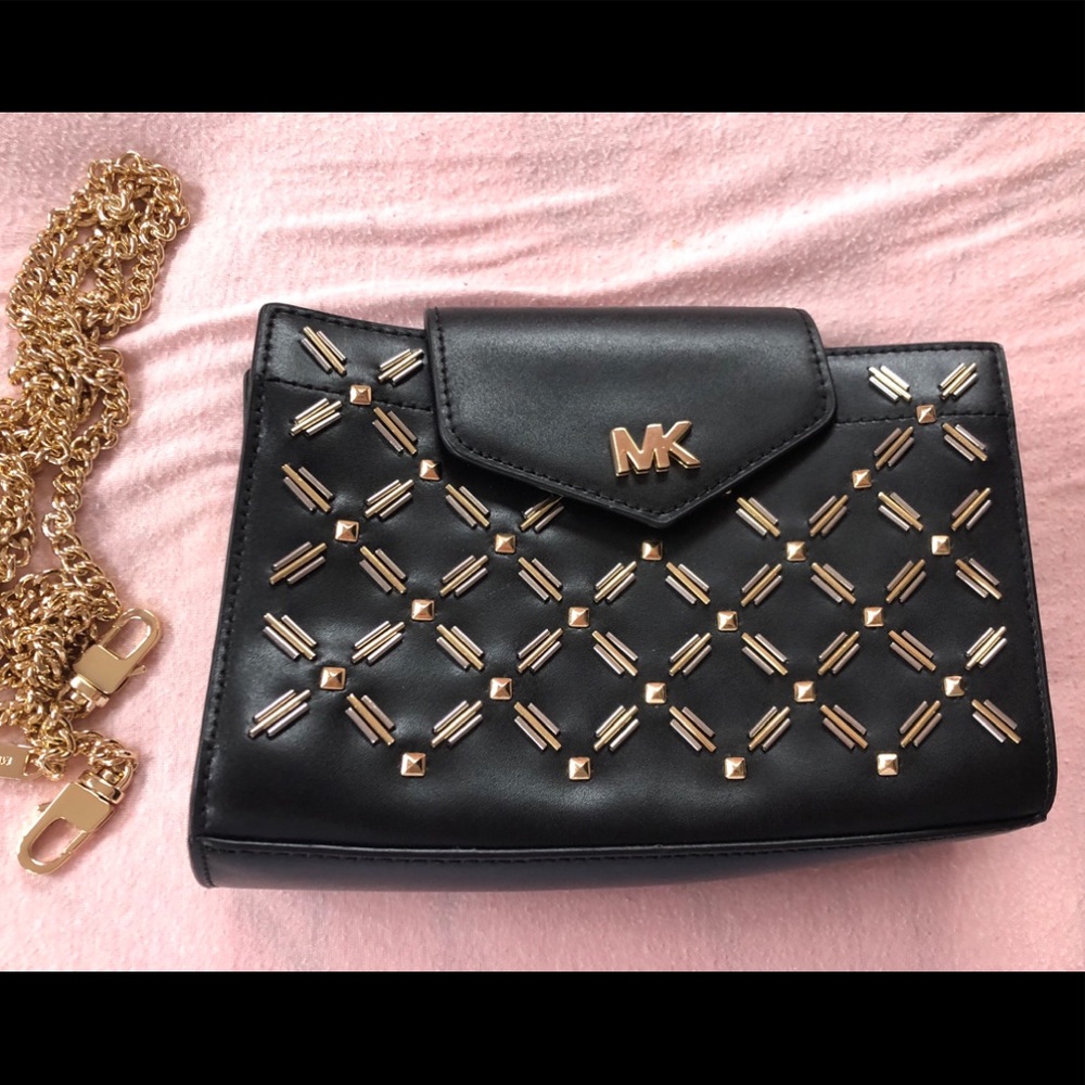 Michael Kors Black/ Gold Clutch or Shoulder Bag
